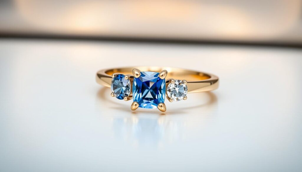 sapphire diamond ring metal selection fine jewelry